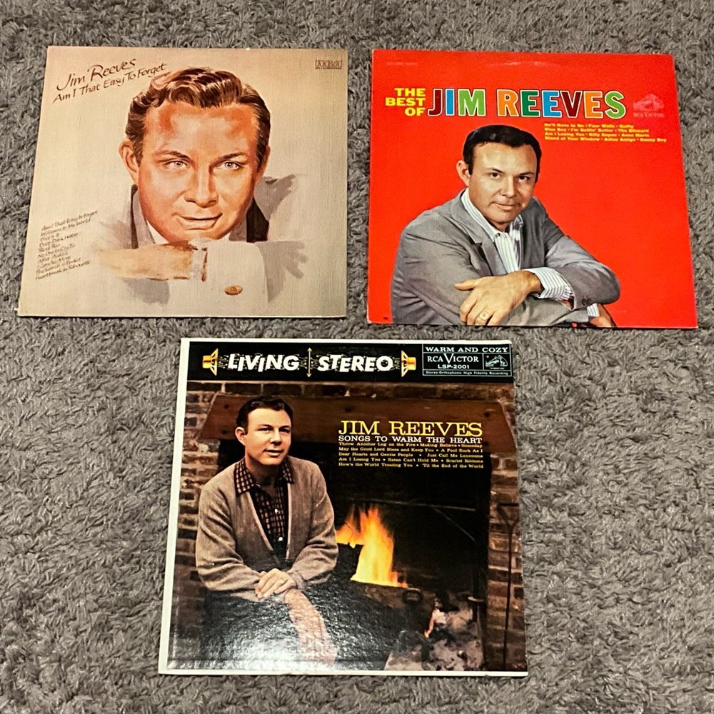 Jim Reeves Record Lot - 3 LPs - Best Of, Songs That Warm The Heart